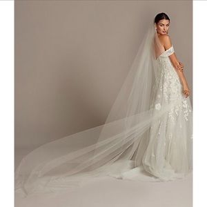 Raw-Edge Tulle Cathedral-Length Veil